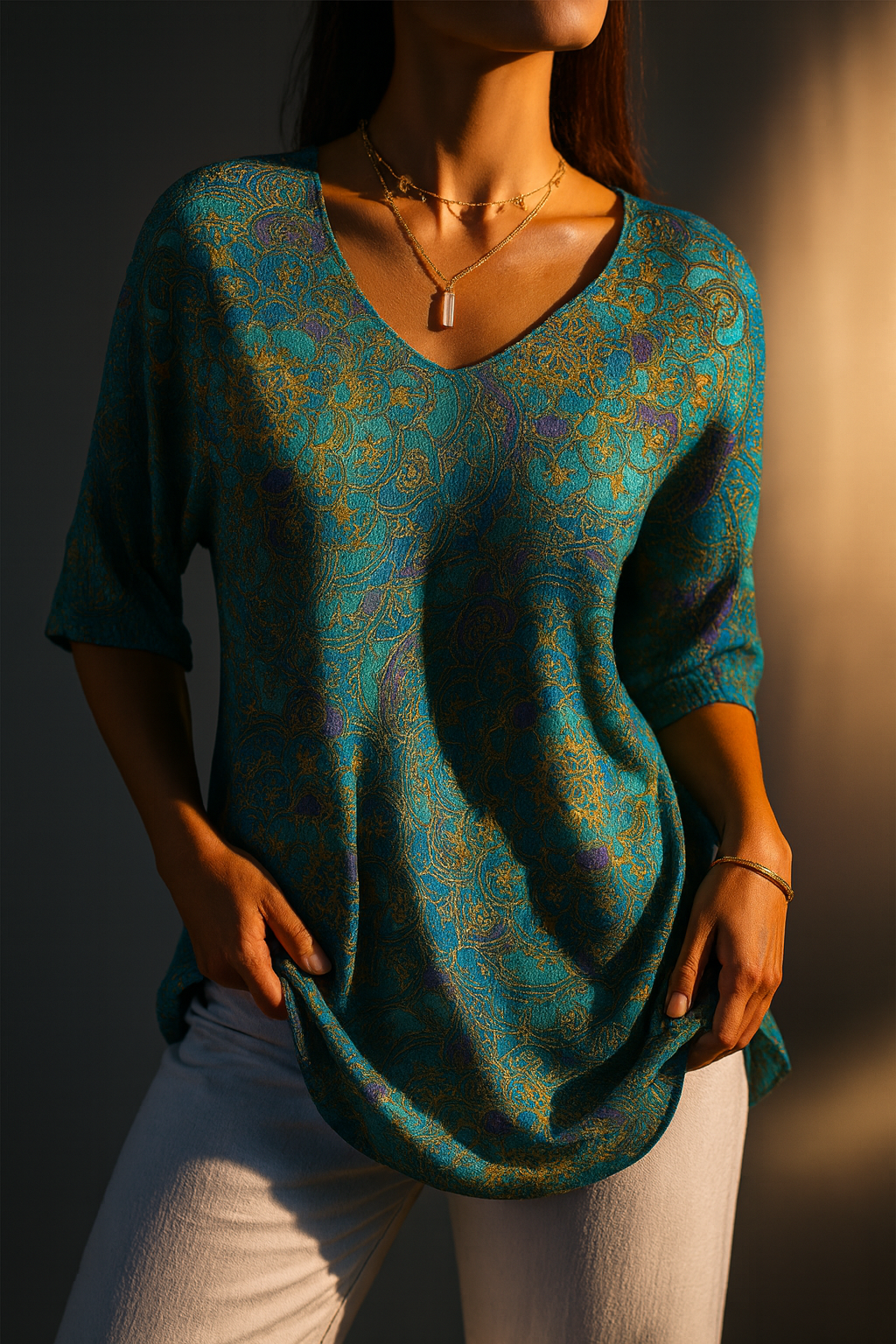 Rezilia – Fließende Bluse Mit Raffiniertem Drucken