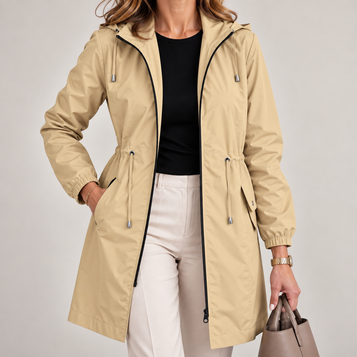 Jenevy - Leichte Wasserdichte Jacke Mit Kapuze