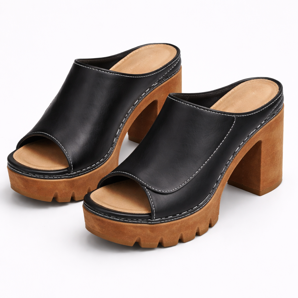 Nicolien – Sandalen Mit Offener Zehenpartie und Klobigem Absatz
