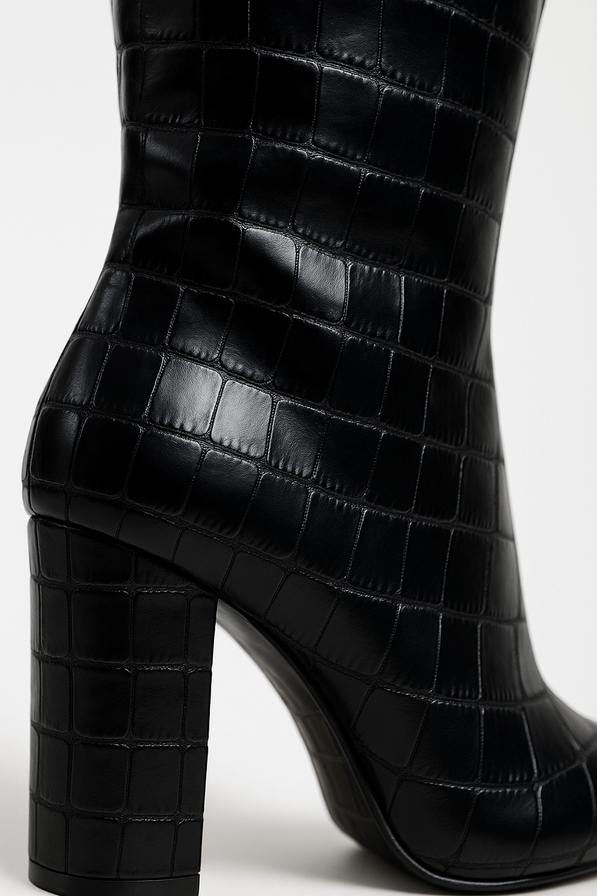 Franziska | Damen Stiefel mit Kroko-Muster und quadratischem Absatz