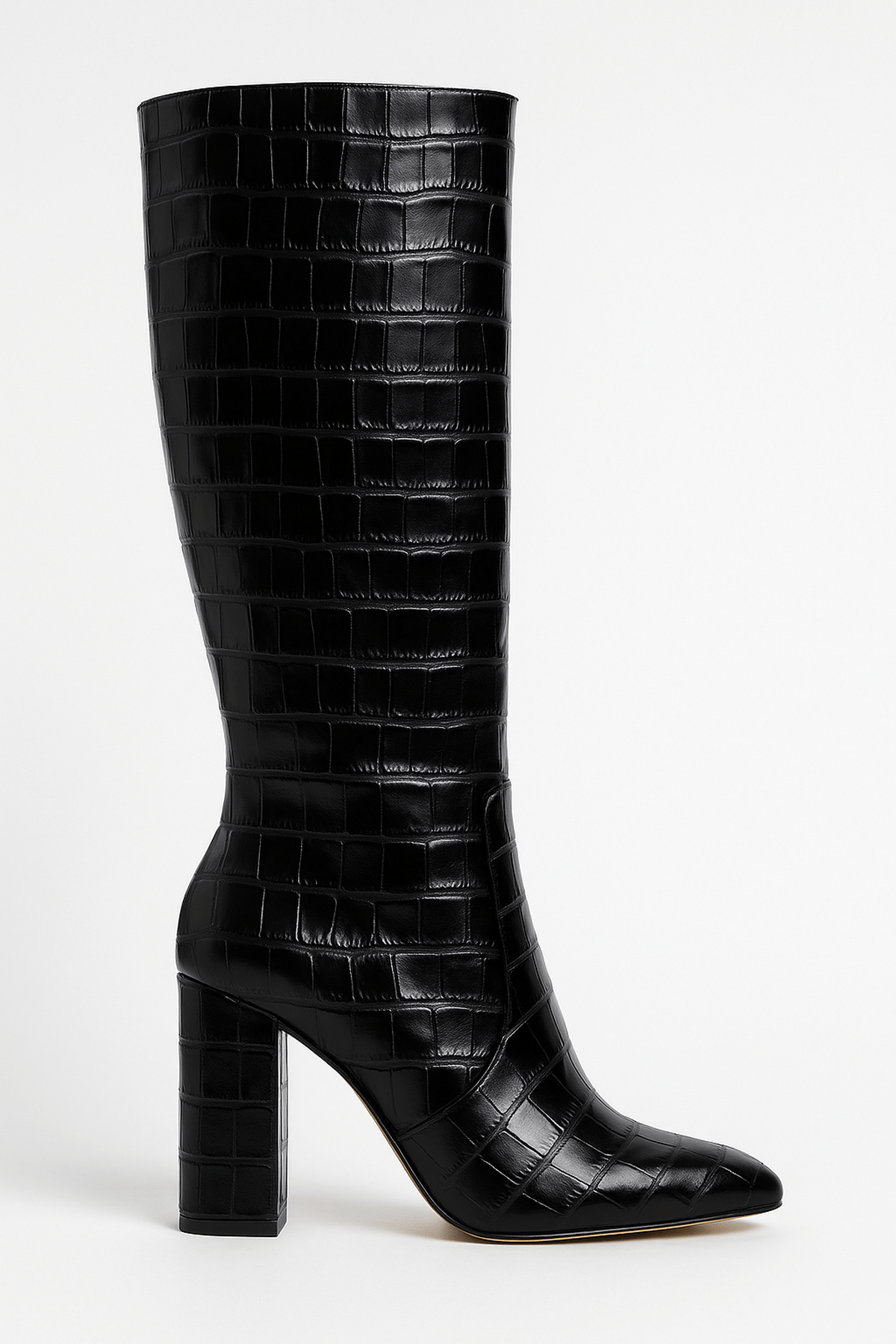 Franziska | Damen Stiefel mit Kroko-Muster und quadratischem Absatz