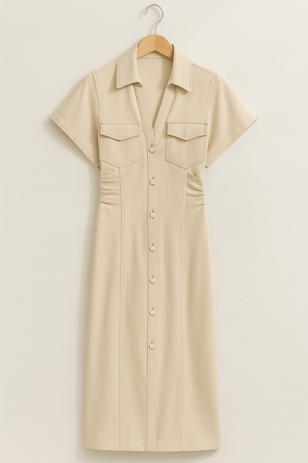 Hemdkleid Damen | Hemdkragen & Durchgehende Knopfleiste