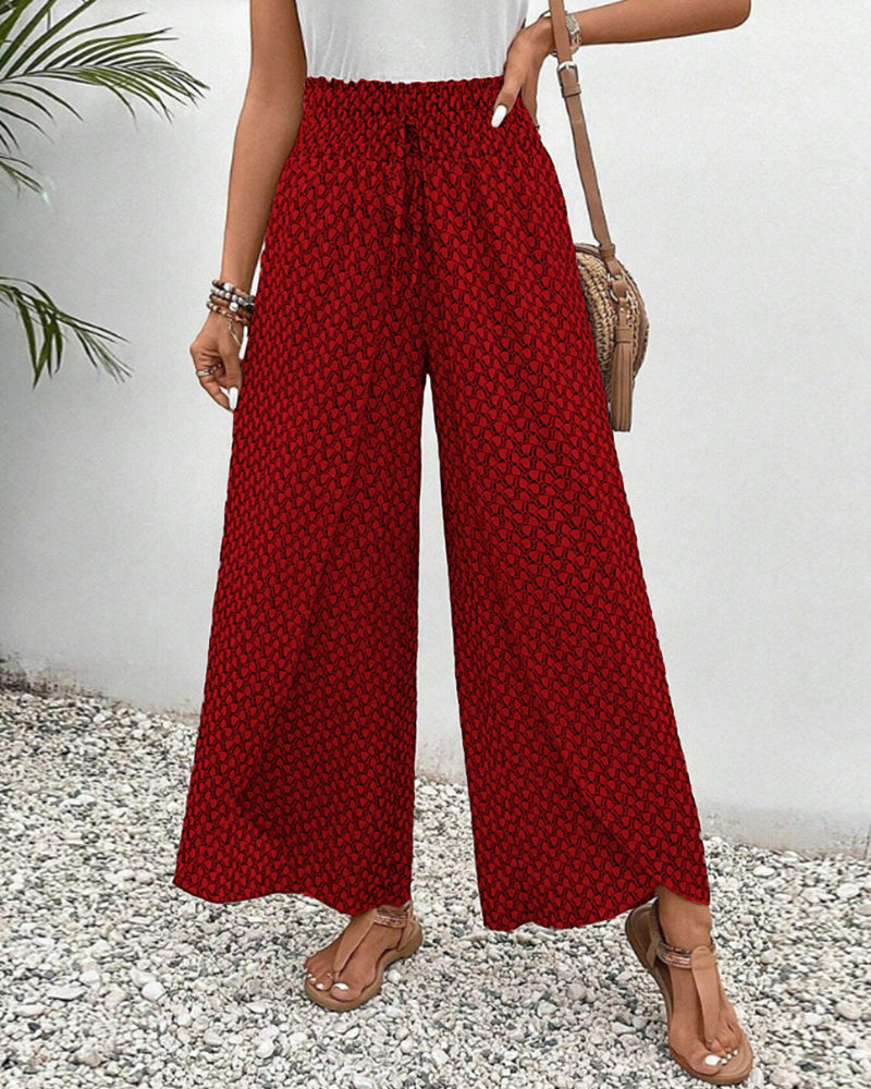 Hose mit weitem Bein Damen | Gemustert & Fließend
