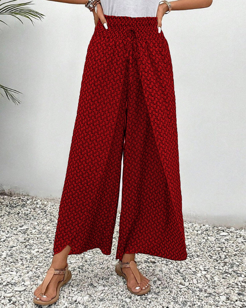 Hose mit weitem Bein Damen | Gemustert & Fließend
