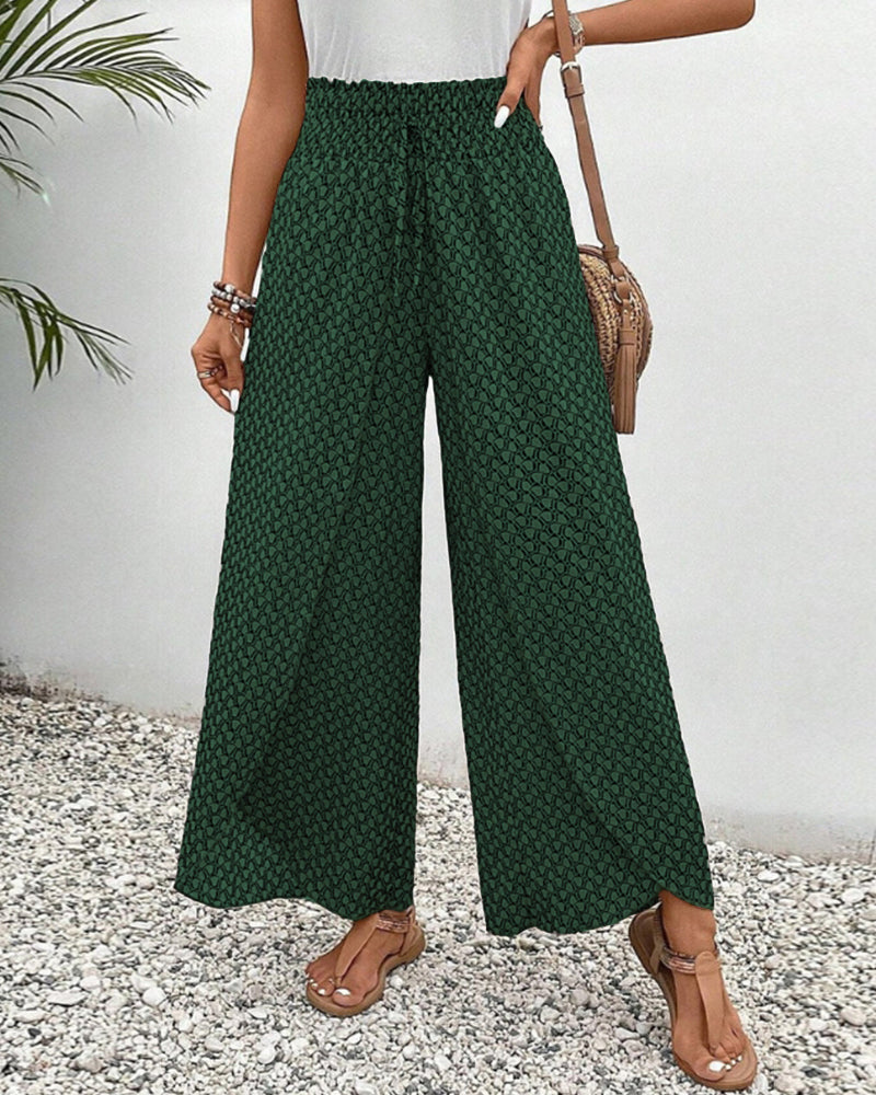 Hose mit weitem Bein Damen | Gemustert & Fließend