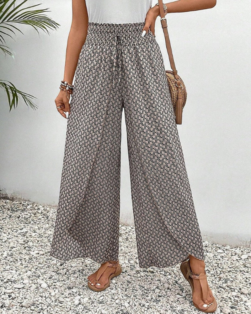 Hose mit weitem Bein Damen | Gemustert & Fließend