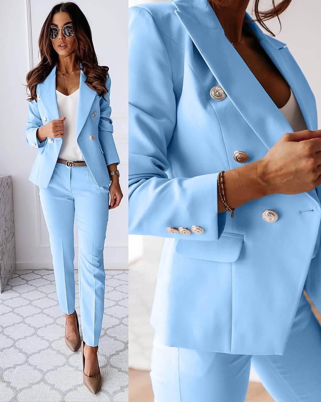 Hosenanzug Damen 2-teilig | Business-Chic & Pflegeleicht