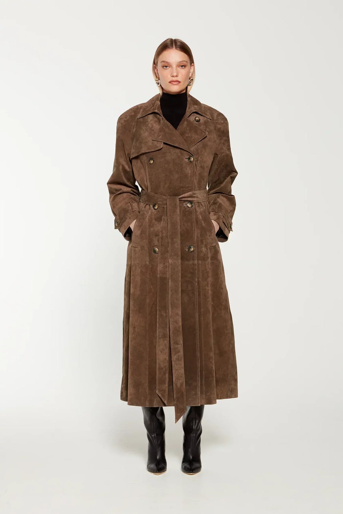 Zavithaya | Trenchcoat aus Wildleder