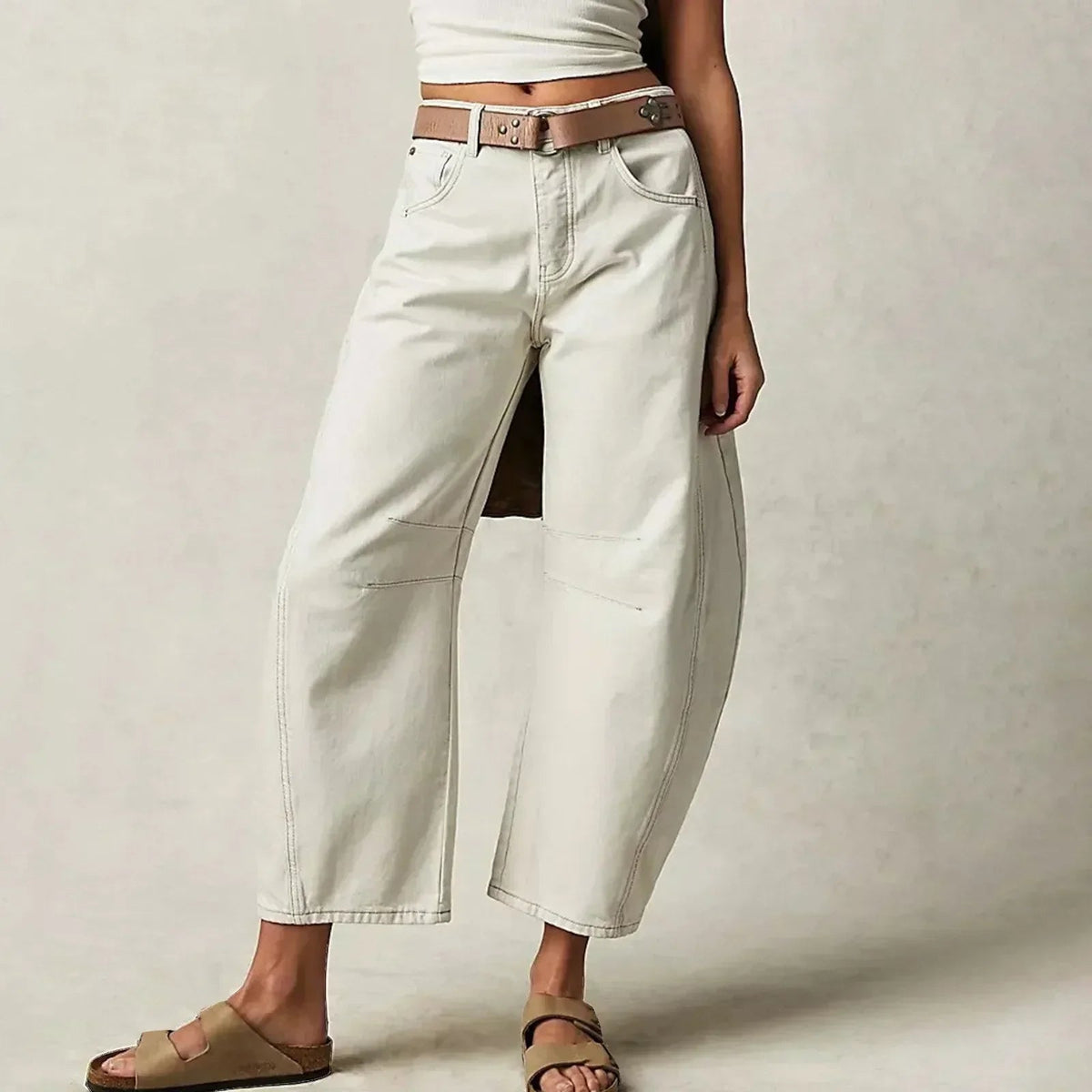 Jeans Damen | Barrel Leg & Lässig mit Vintage-Wash