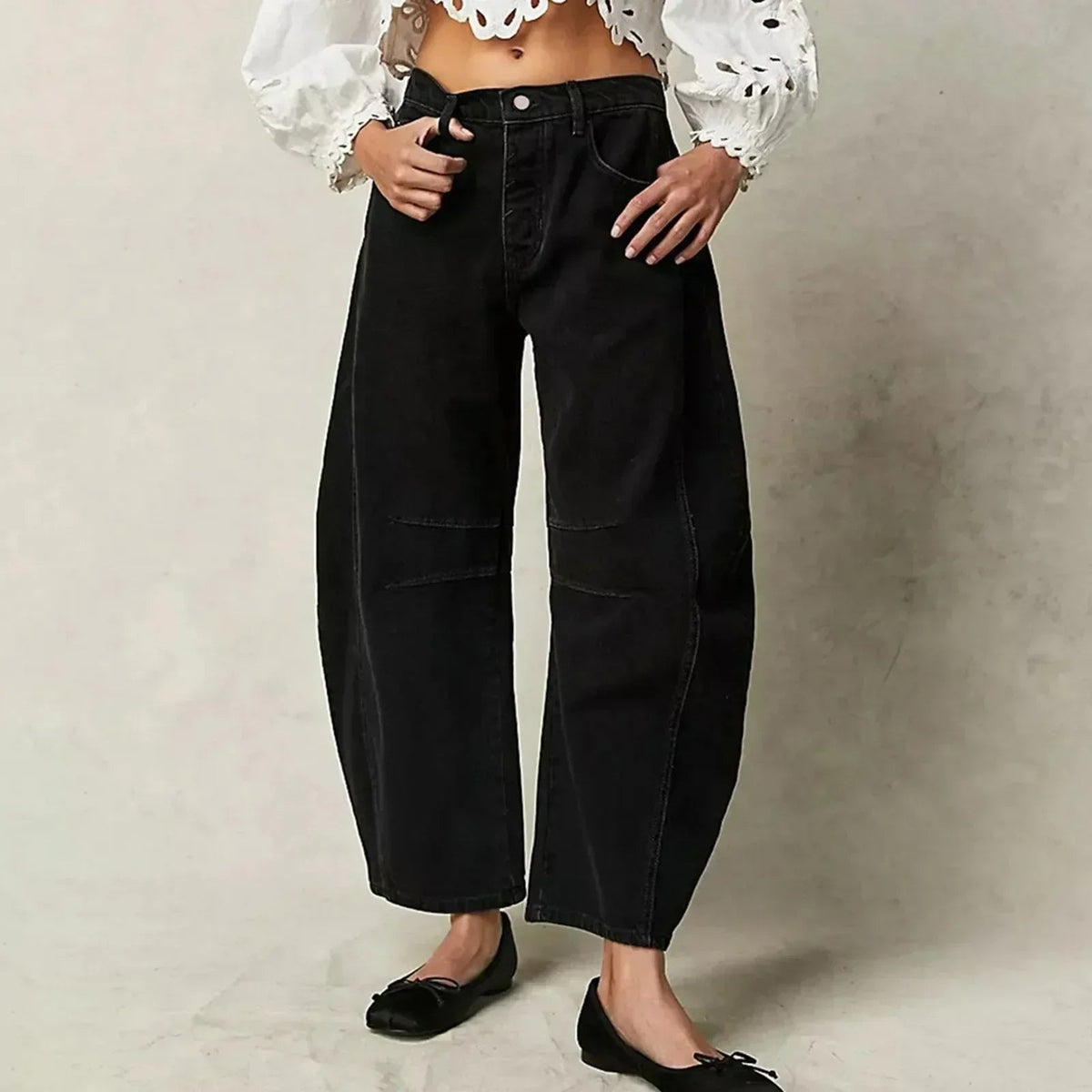 Jeans Damen | Barrel Leg & Lässig mit Vintage-Wash