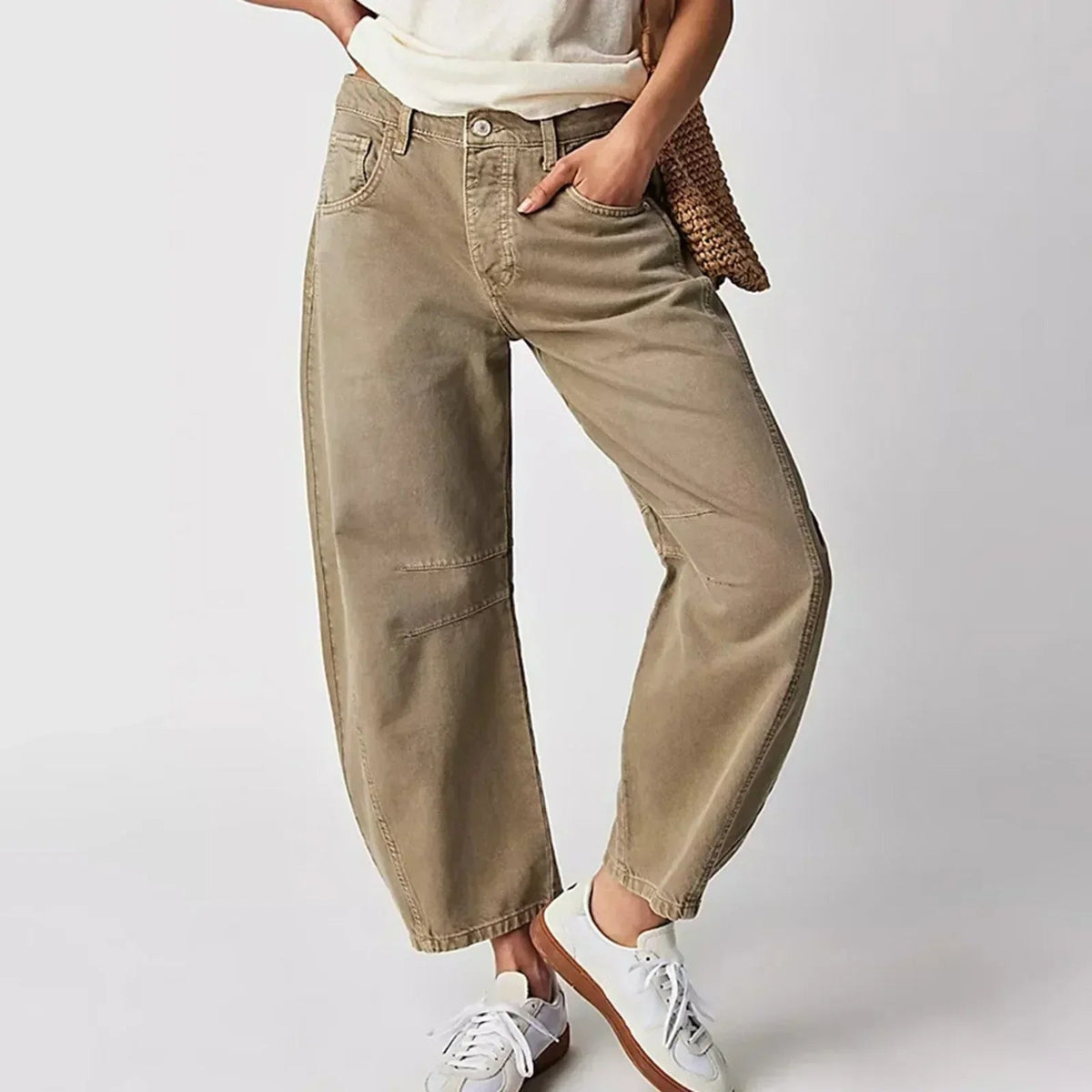 Jeans Damen | Barrel Leg & Lässig mit Vintage-Wash