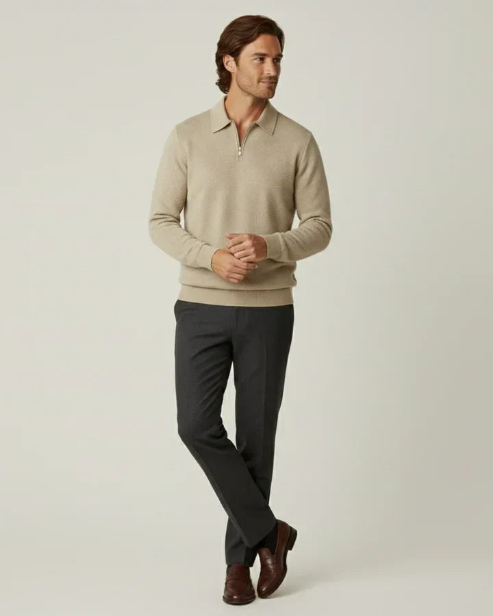 Herrenpullover mit Polokragen und Reißverschluss – Gauthier