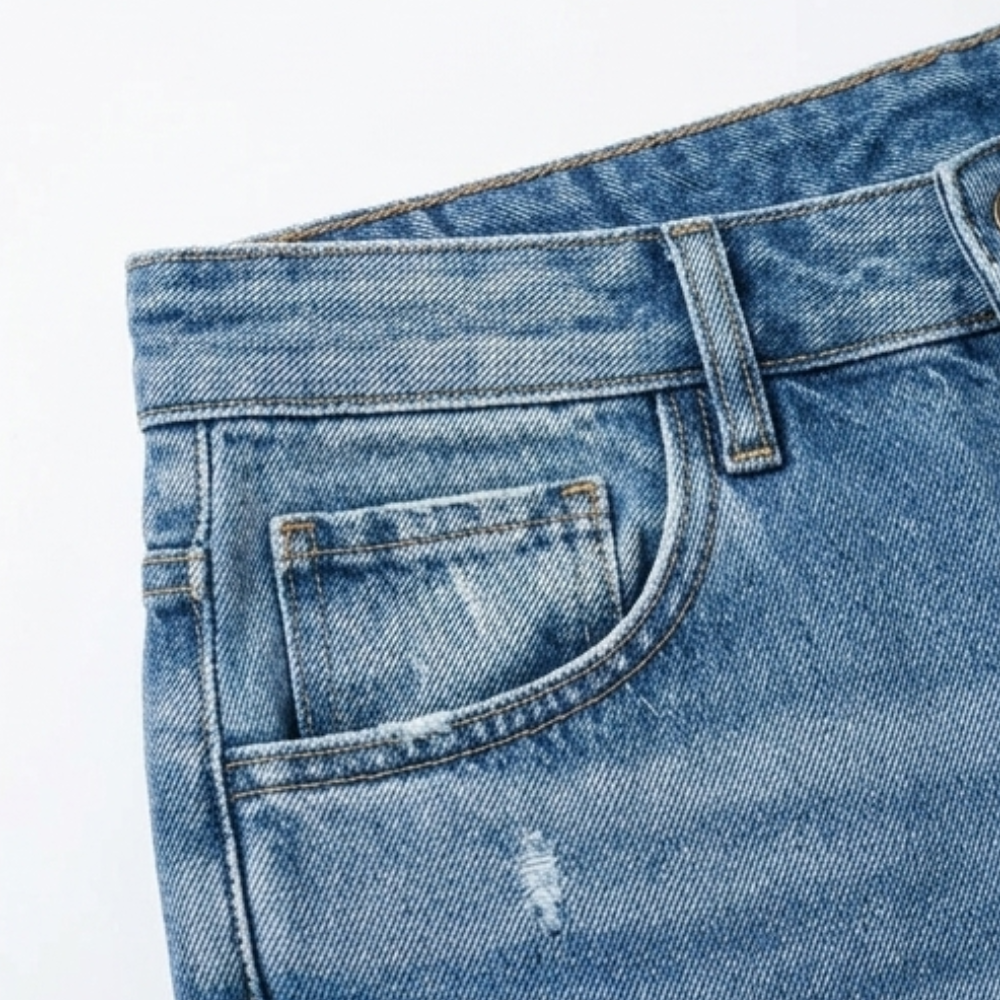 Vivara™ – Vintage-inspirierte, cropped Straight Leg Jeans mit Fransen