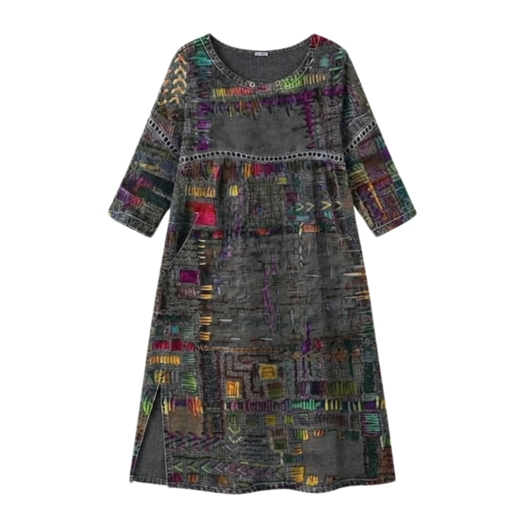 Damen Midi Kleid mit Taschen