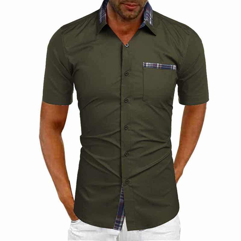 Kurzarmhemd Herren | Karierte Kontrast-Details & Sommerlicher Style