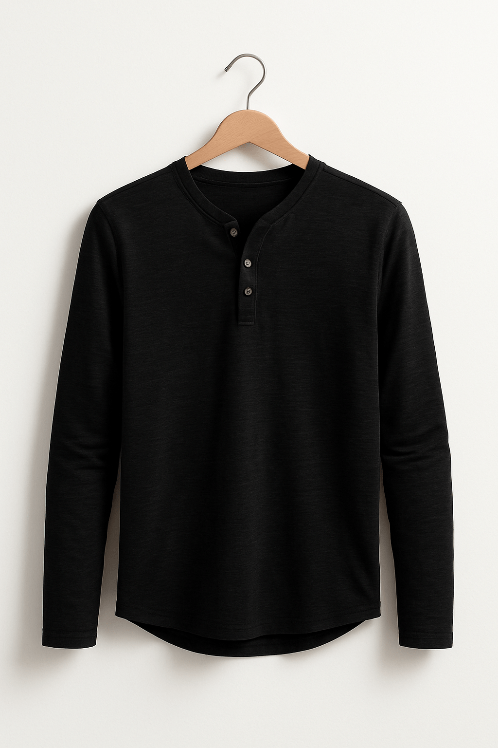 Langarm Shirt Herren | Henley-Knopfleiste & Cleanes Layering