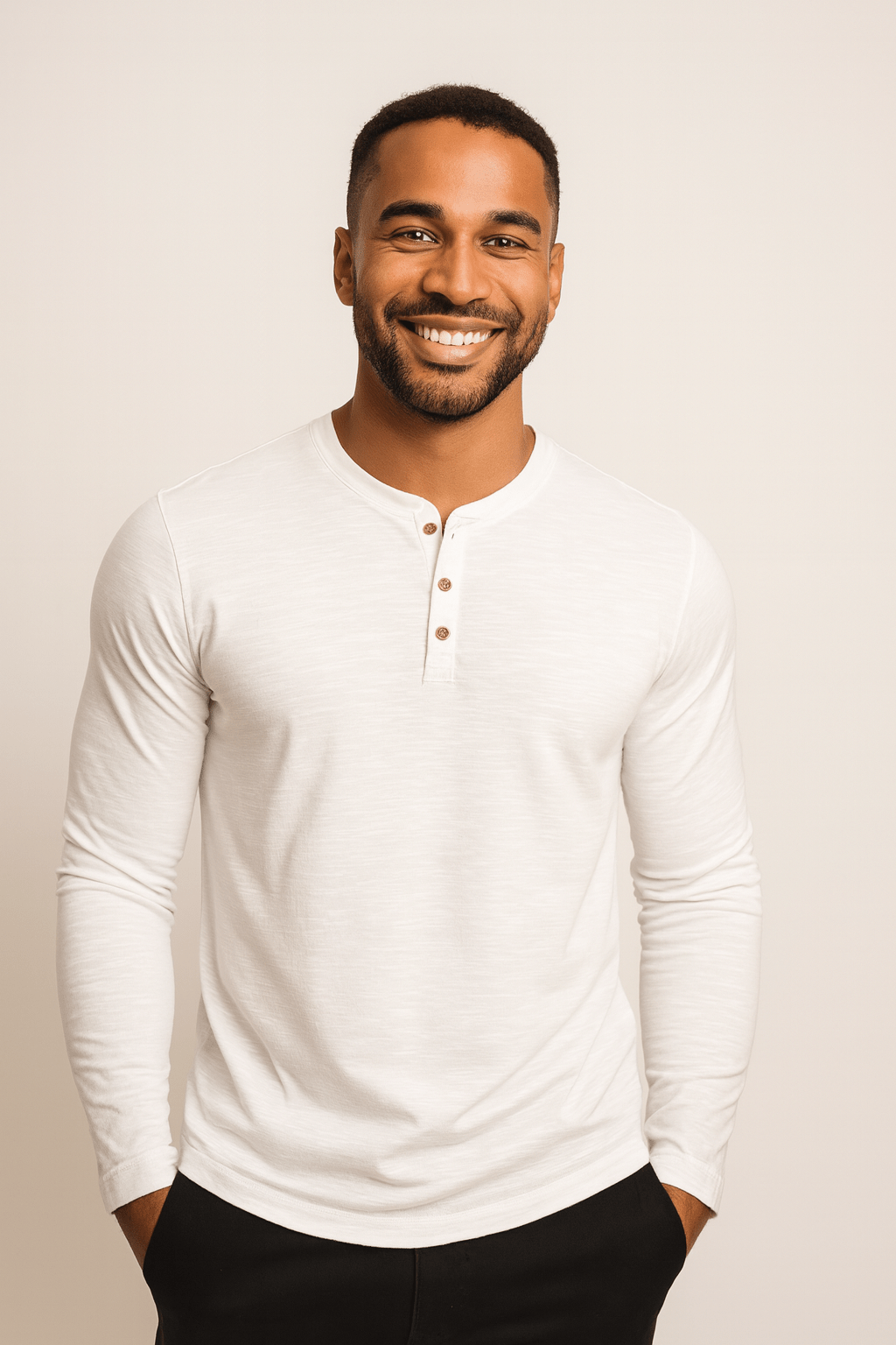 Langarm Shirt Herren | Henley-Knopfleiste & Cleanes Layering