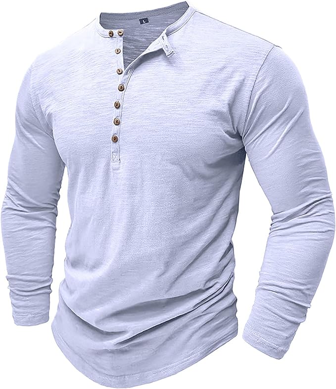 Langarmshirt Herren Henley | Lässiger Look & Atmungsaktiver Komfort