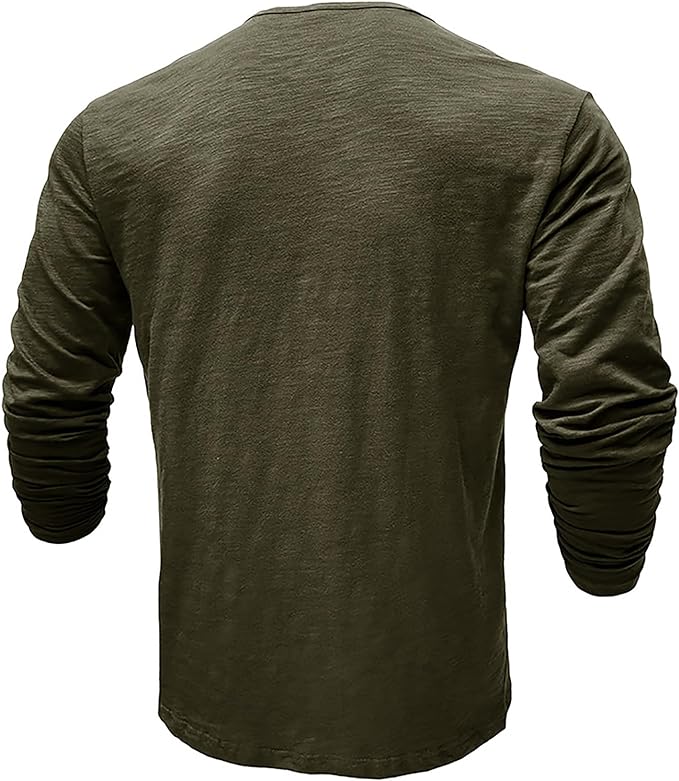 Langarmshirt Herren Henley | Lässiger Look & Atmungsaktiver Komfort