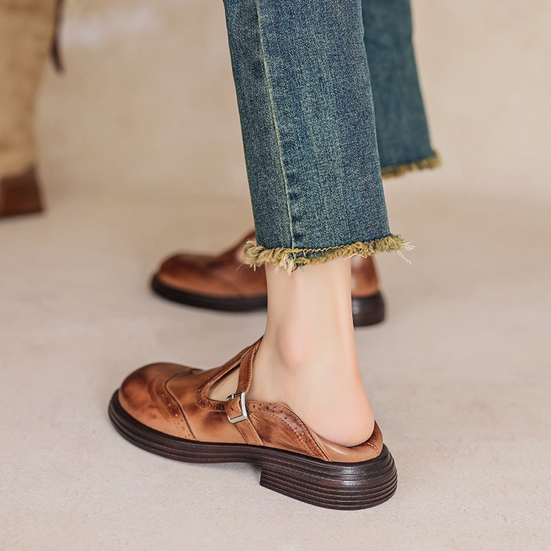Lederschuhe Damen | Eleganter Riemen & Bequemer Halt