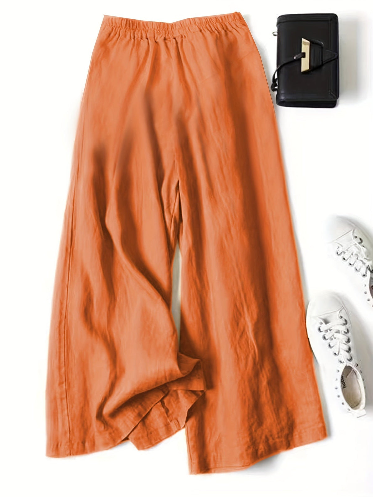 Chrissy | Leinenmix-Hose mit weitem Bein und elastischem Bund