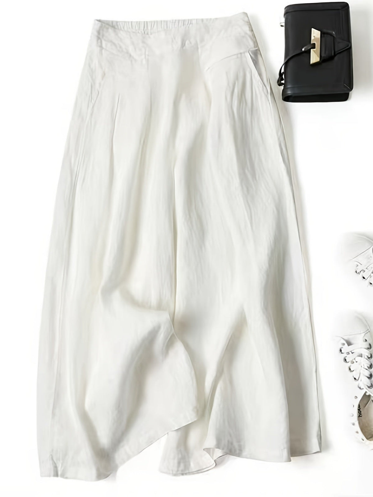 Chrissy | Leinenmix-Hose mit weitem Bein und elastischem Bund
