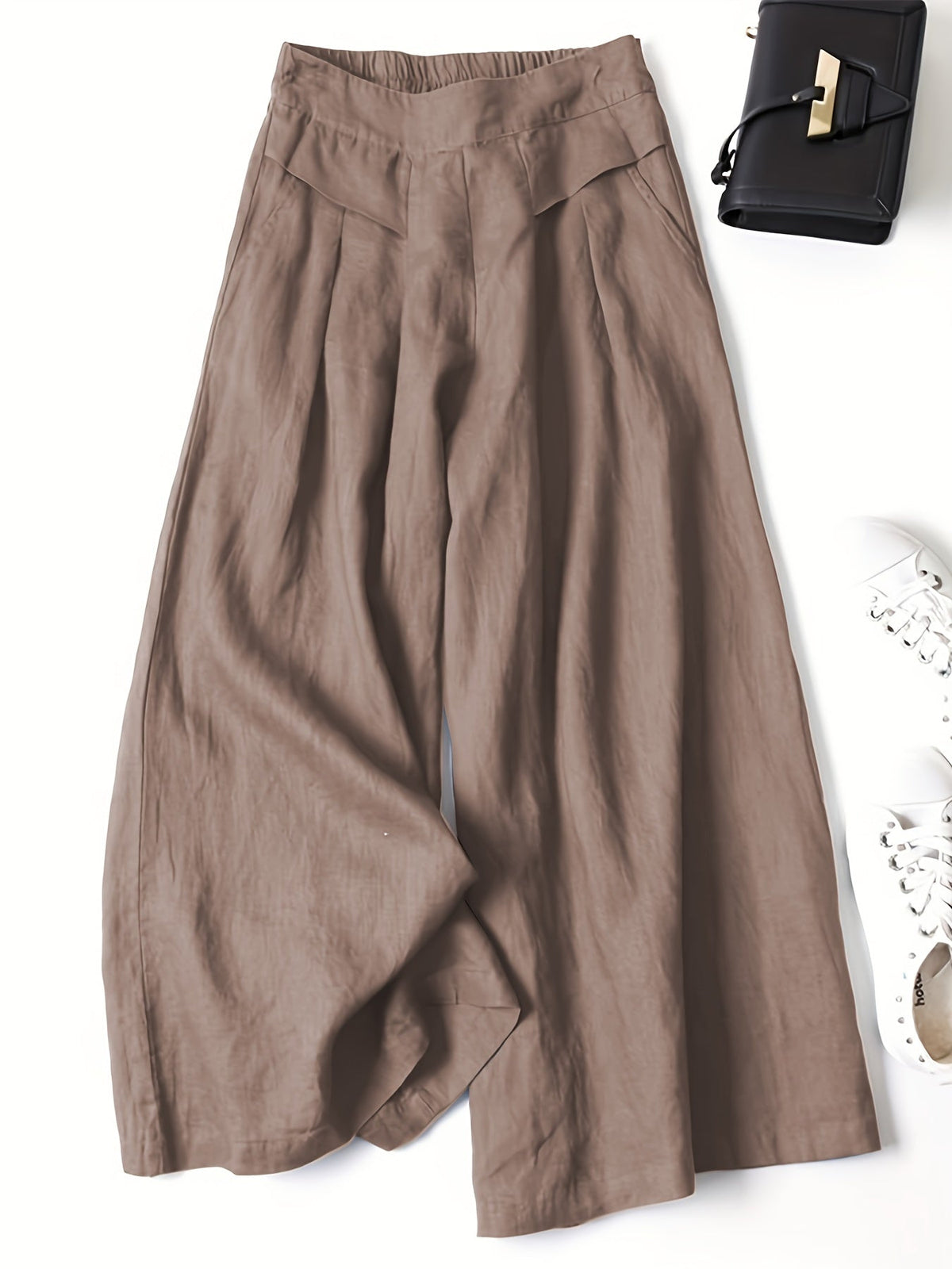 Chrissy | Leinenmix-Hose mit weitem Bein und elastischem Bund