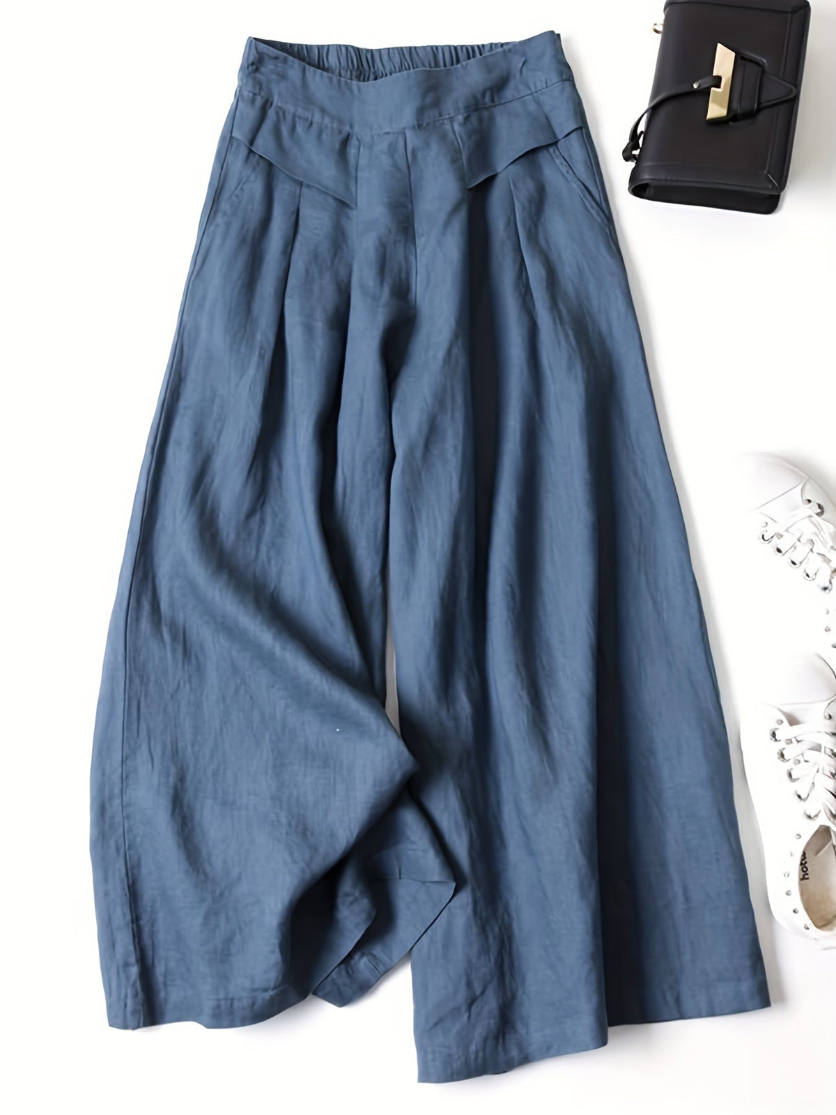 Chrissy | Leinenmix-Hose mit weitem Bein und elastischem Bund