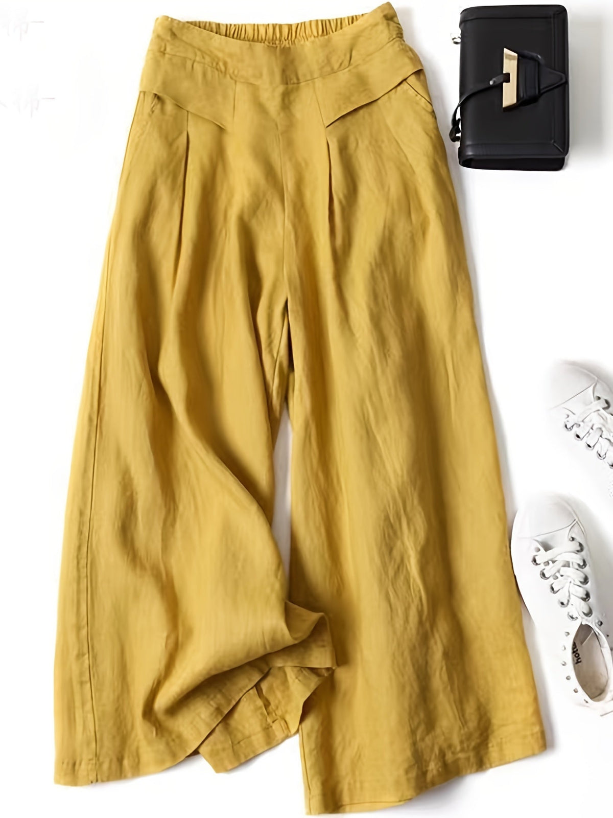 Chrissy | Leinenmix-Hose mit weitem Bein und elastischem Bund