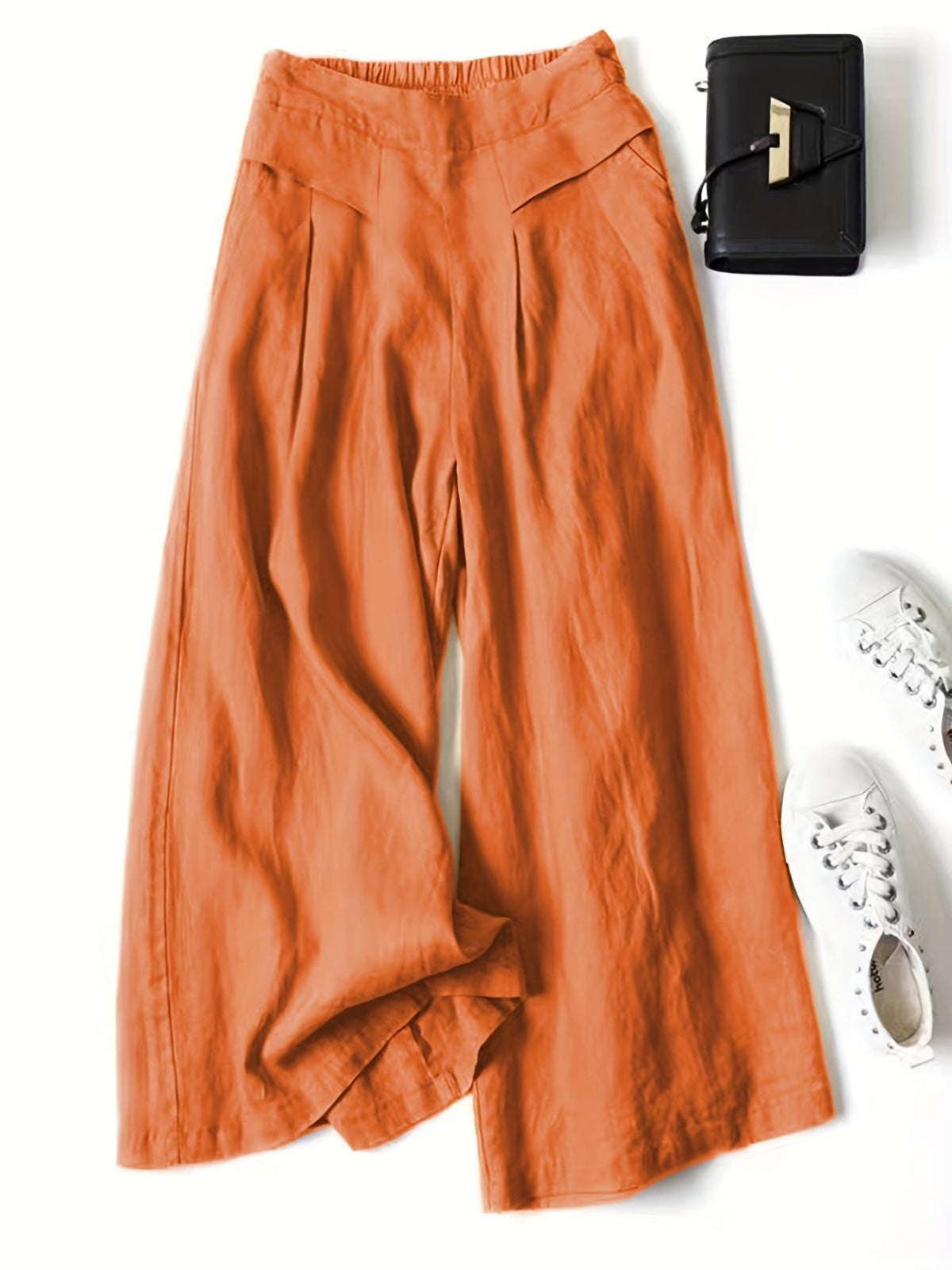 Chrissy | Leinenmix-Hose mit weitem Bein und elastischem Bund