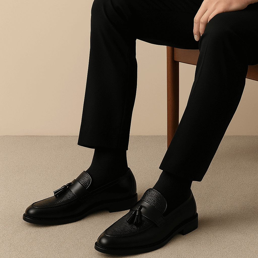 Loafer Herren | Eleganter Tassel-Slipper mit Flechtmuster & Lederbesatz