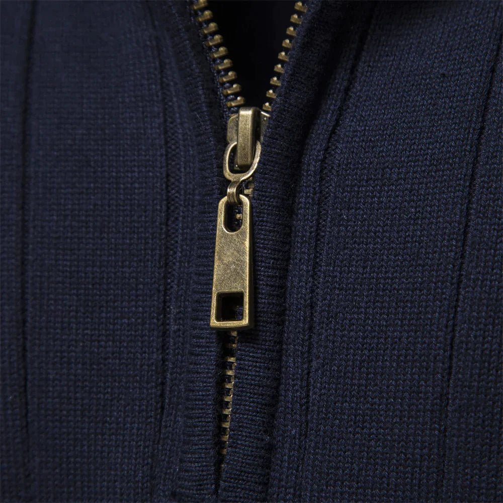 Christoph | Herren Frühlings Half-Zip Rippstrick Pullover
