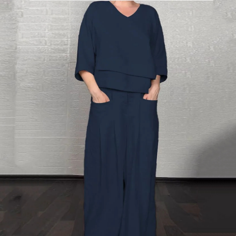 Zweiteiler Damen Sommer | Weites Bein & Minimalistisches Lagen-Design