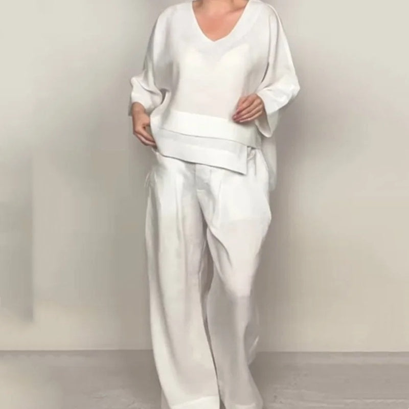 Zweiteiler Damen Sommer | Weites Bein & Minimalistisches Lagen-Design