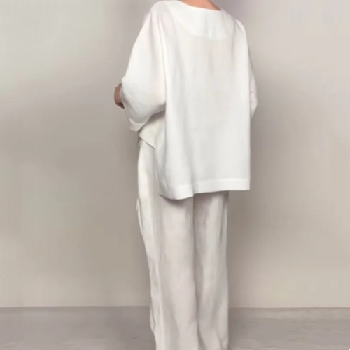 Zweiteiler Damen Sommer | Weites Bein & Minimalistisches Lagen-Design