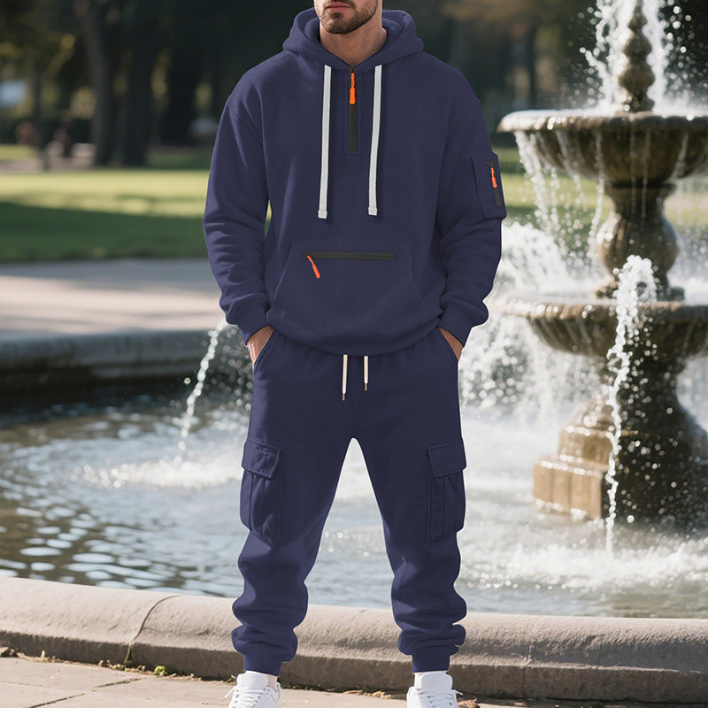 Herren nan utilitaristisches Kapuzenpullover und Cargo-Jogginghose Set Drune