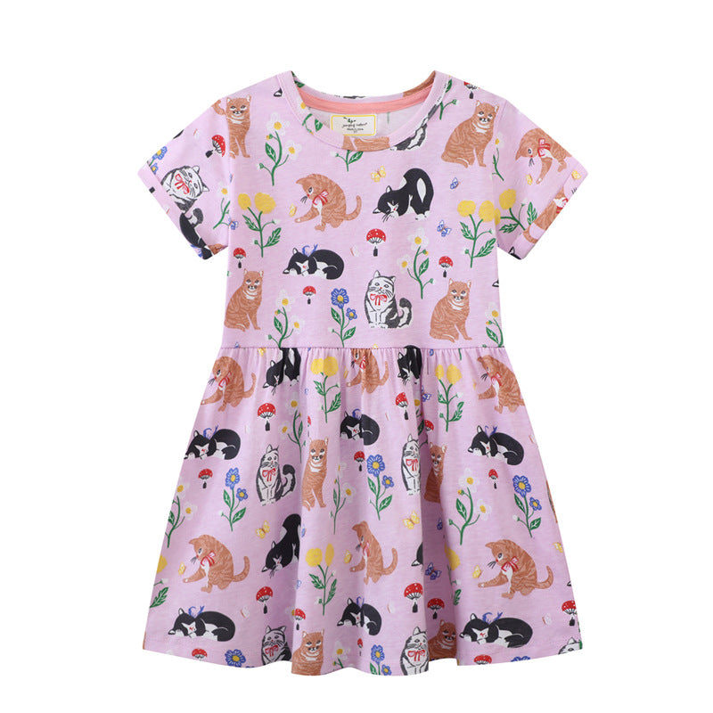 Mädchen T-Shirt Kleid mit kreativem Taschenmotiv Drune