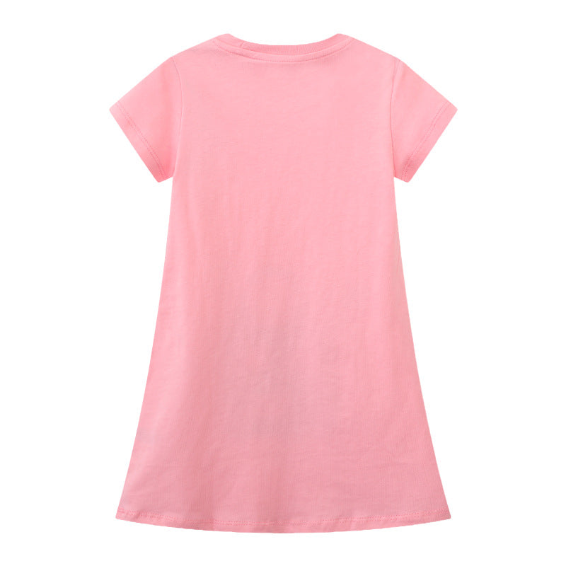 Mädchen T-Shirt Kleid mit kreativem Taschenmotiv Drune