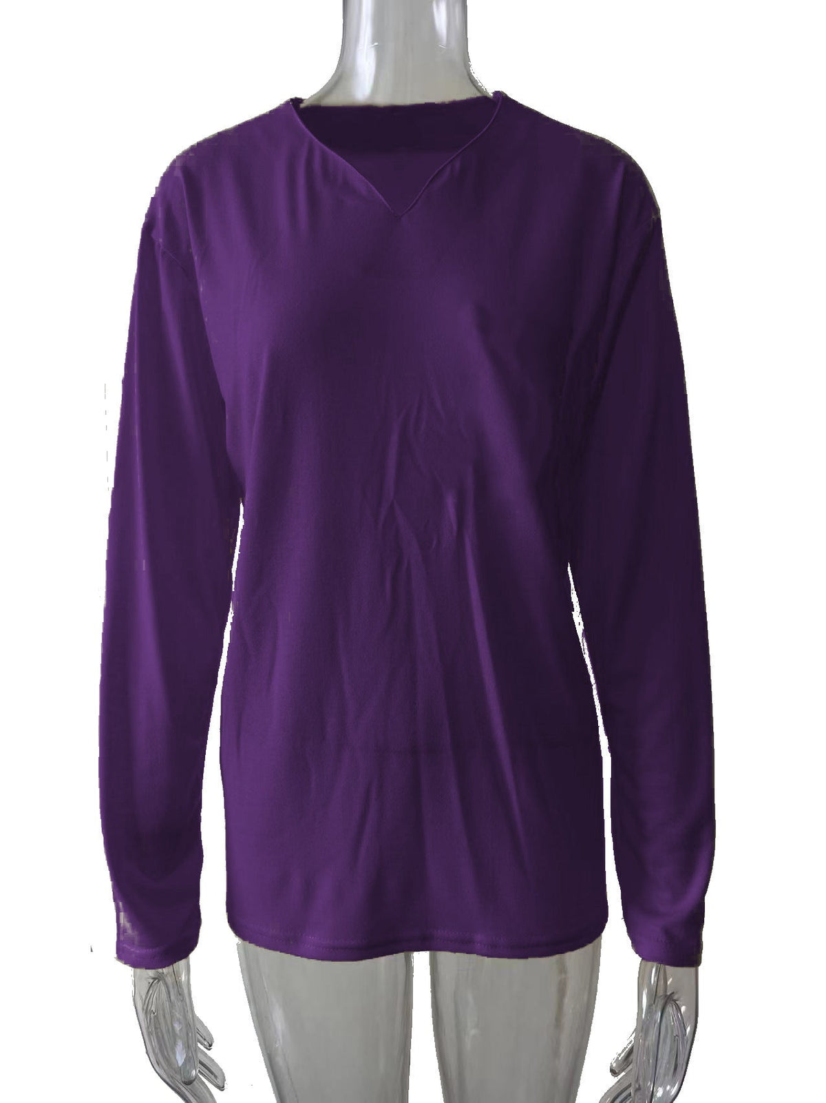 Damen nan legeres Langarmshirt mit V-Notch-Ausschnitt, Brusttasche und lockerer Oversize-Passform Drune