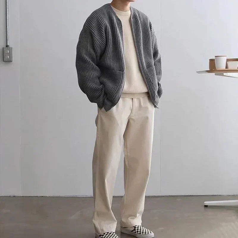 LOIC – Herren-Strickjacke – Bequemer Cardigan im Minimalistischen Stil