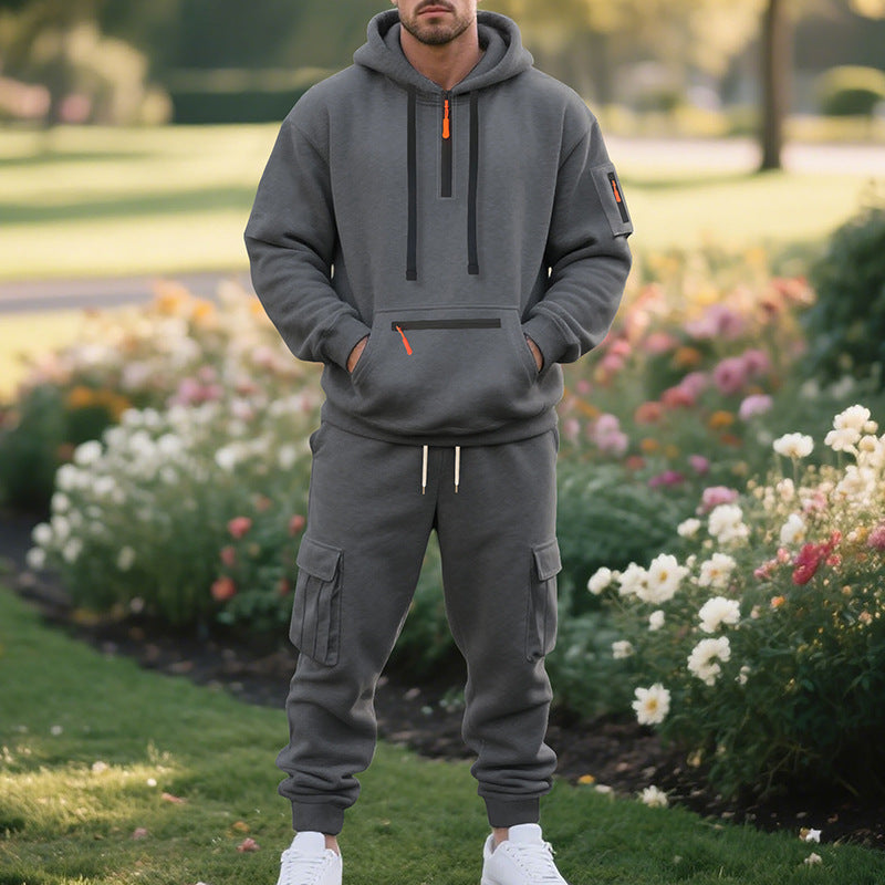 Herren nan utilitaristisches Kapuzenpullover und Cargo-Jogginghose Set Drune