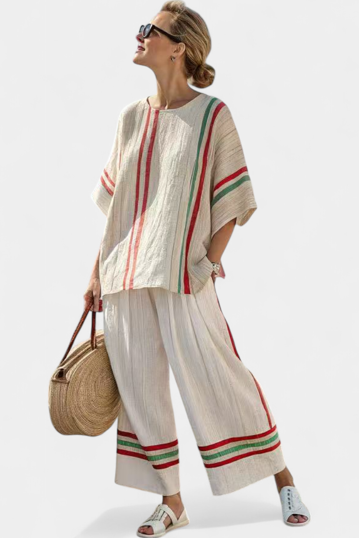 Noemi – bedruckte Boho-Bluse und bequeme weite Hose