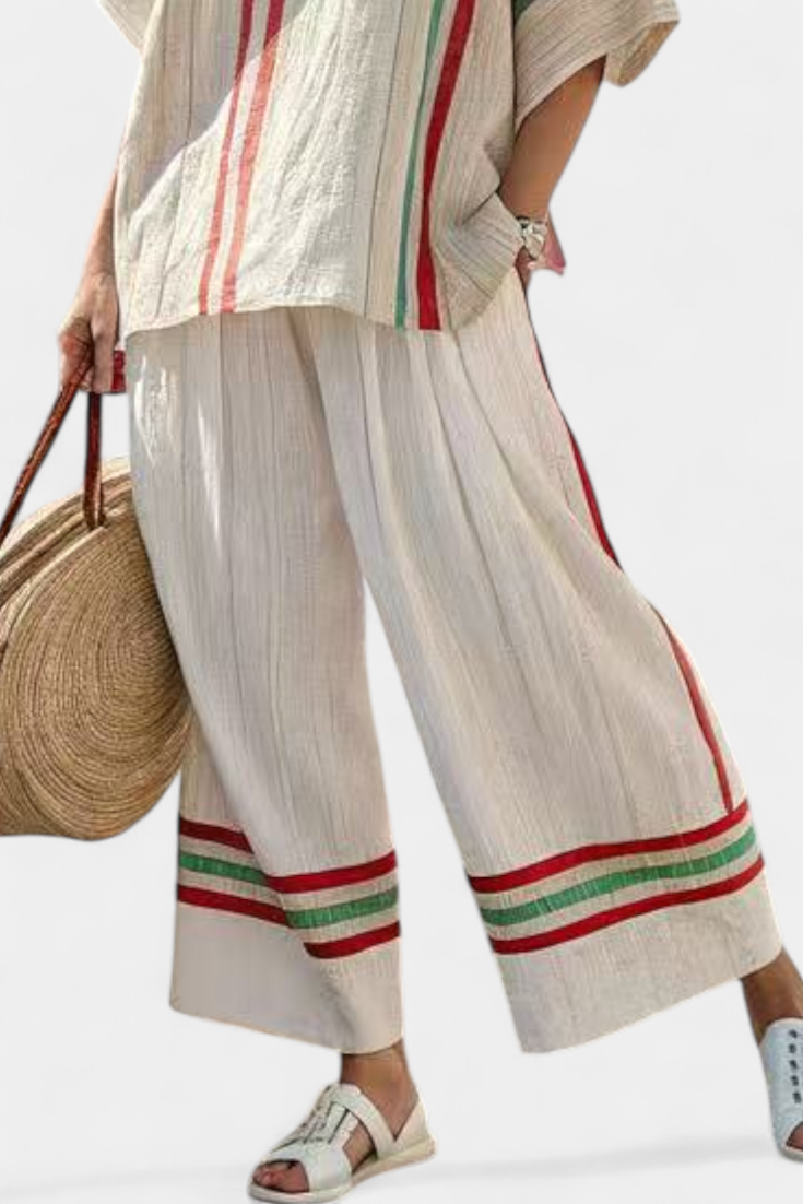 Noemi – bedruckte Boho-Bluse und bequeme weite Hose