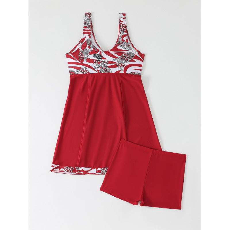 Damen Sportliches Tankini-Set mit modischem Knoten und Shorts Drune