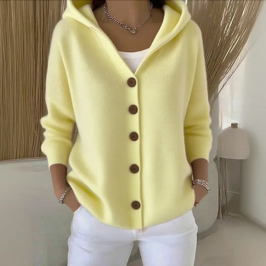Damen nan Kapuzen-Cardigan mit Knopfleiste und lässiger Oversize-Passform Drune