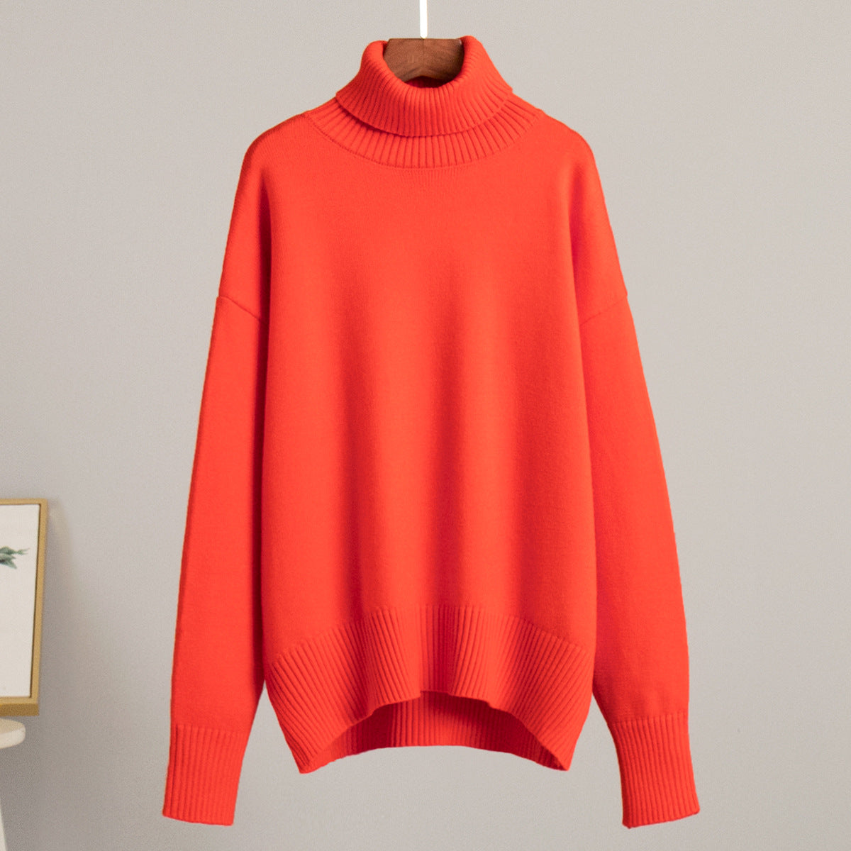 Emma | Damen Lässiger Warmer Strickpullover mit geripptem Saum