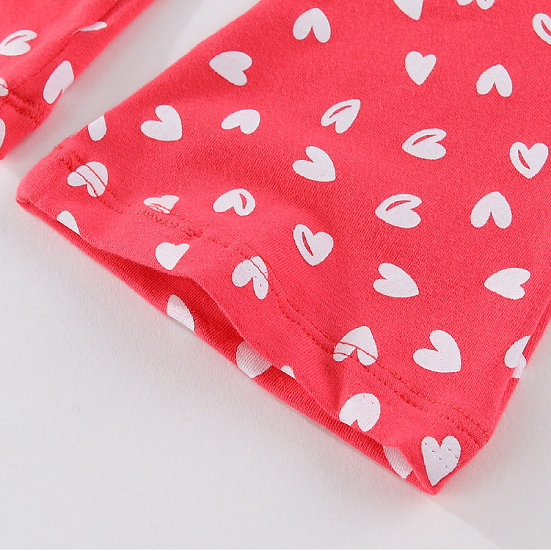 Mädchen Schlagleggings mit süßem Herzen-Print Drune