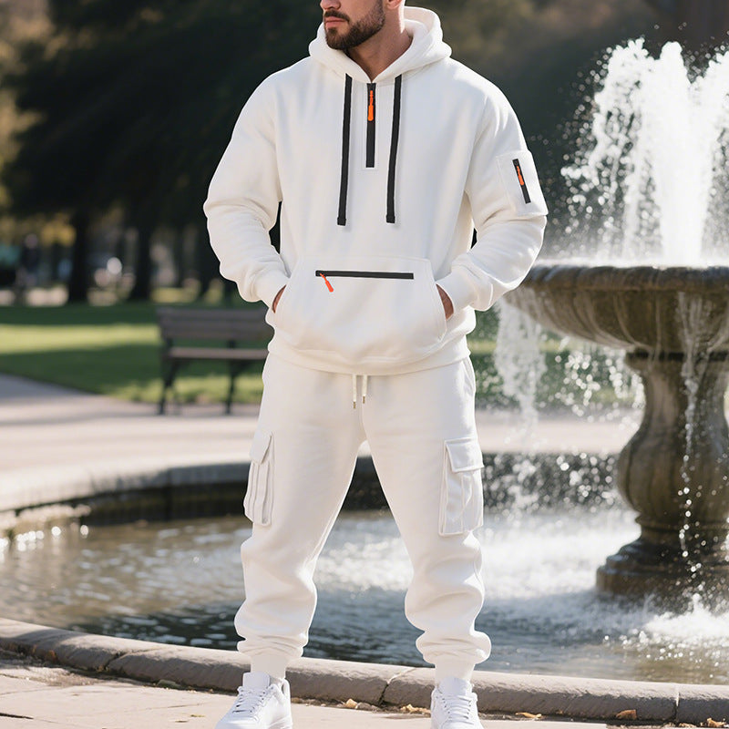 Herren nan utilitaristisches Kapuzenpullover und Cargo-Jogginghose Set Drune