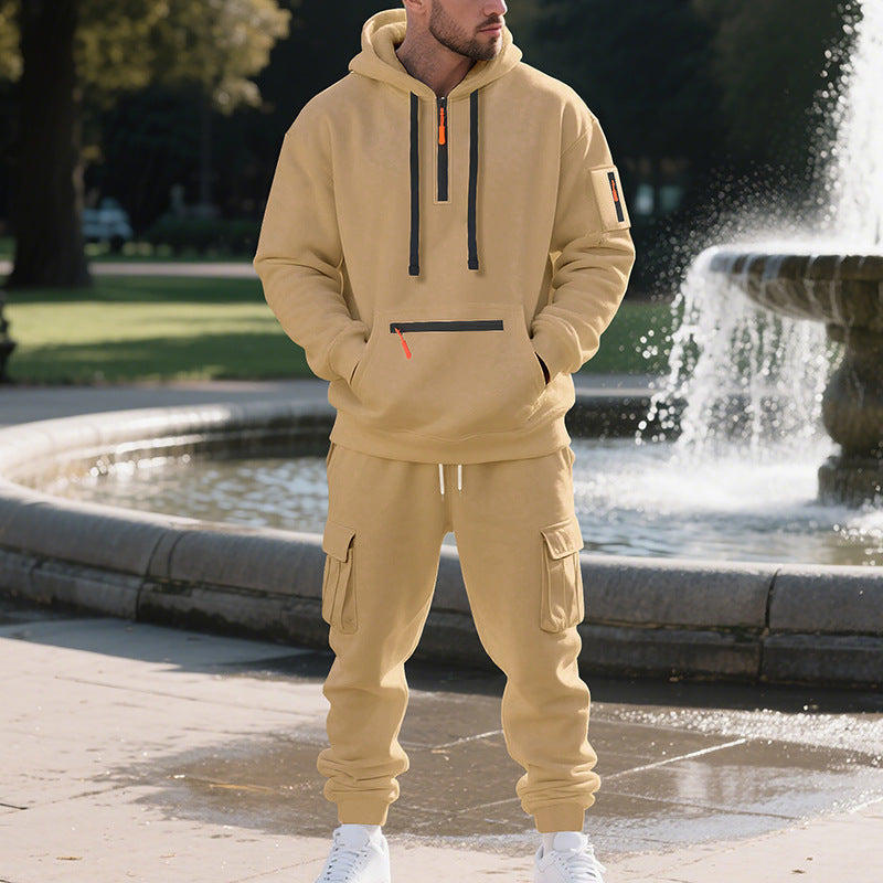 Herren nan utilitaristisches Kapuzenpullover und Cargo-Jogginghose Set Drune