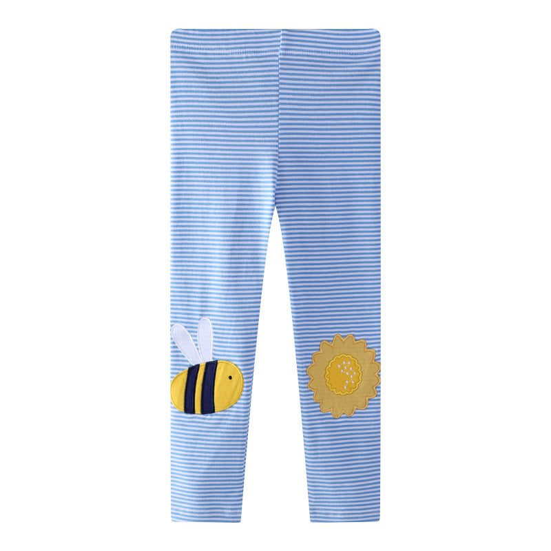 Mädchen Leggings mit buntem Bienen- und Sonnenmotiv Drune